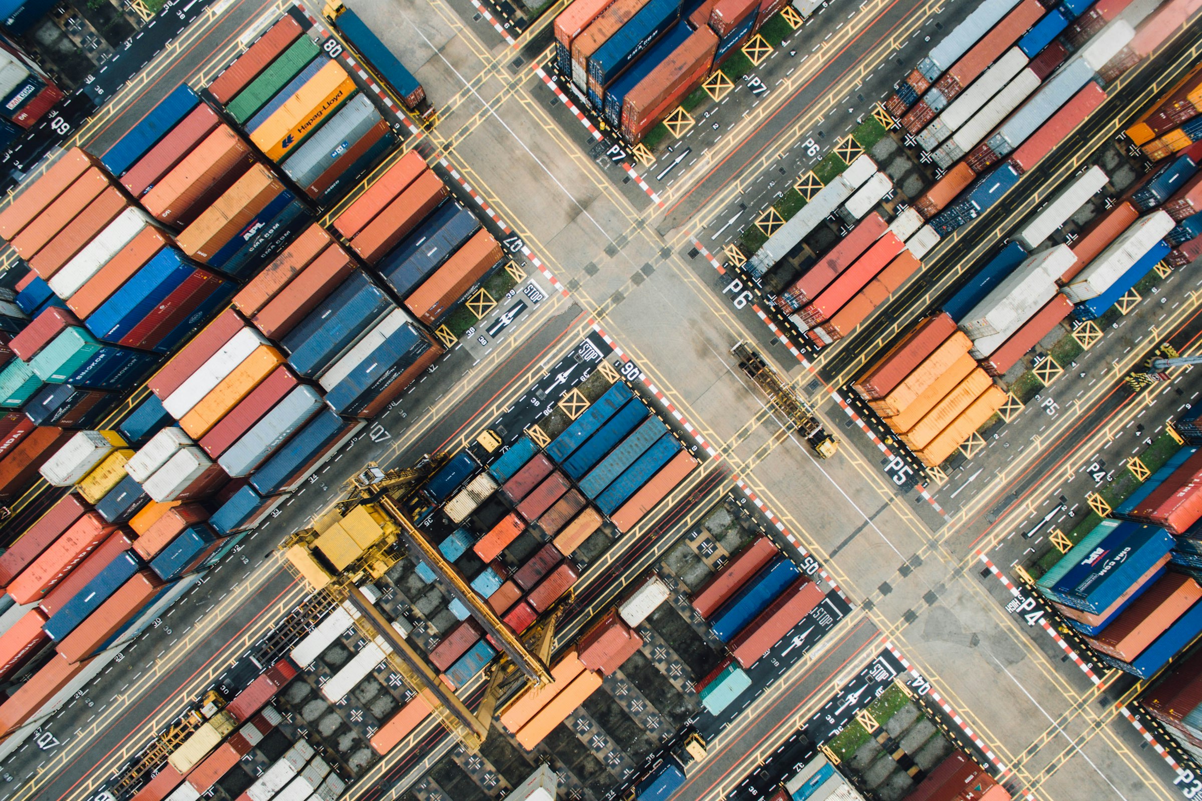 Container port logistics and global trade operations
